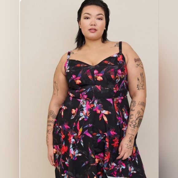 Mini Scuba Lace-Up Fit And Flare Dress - Picture 6 of 7